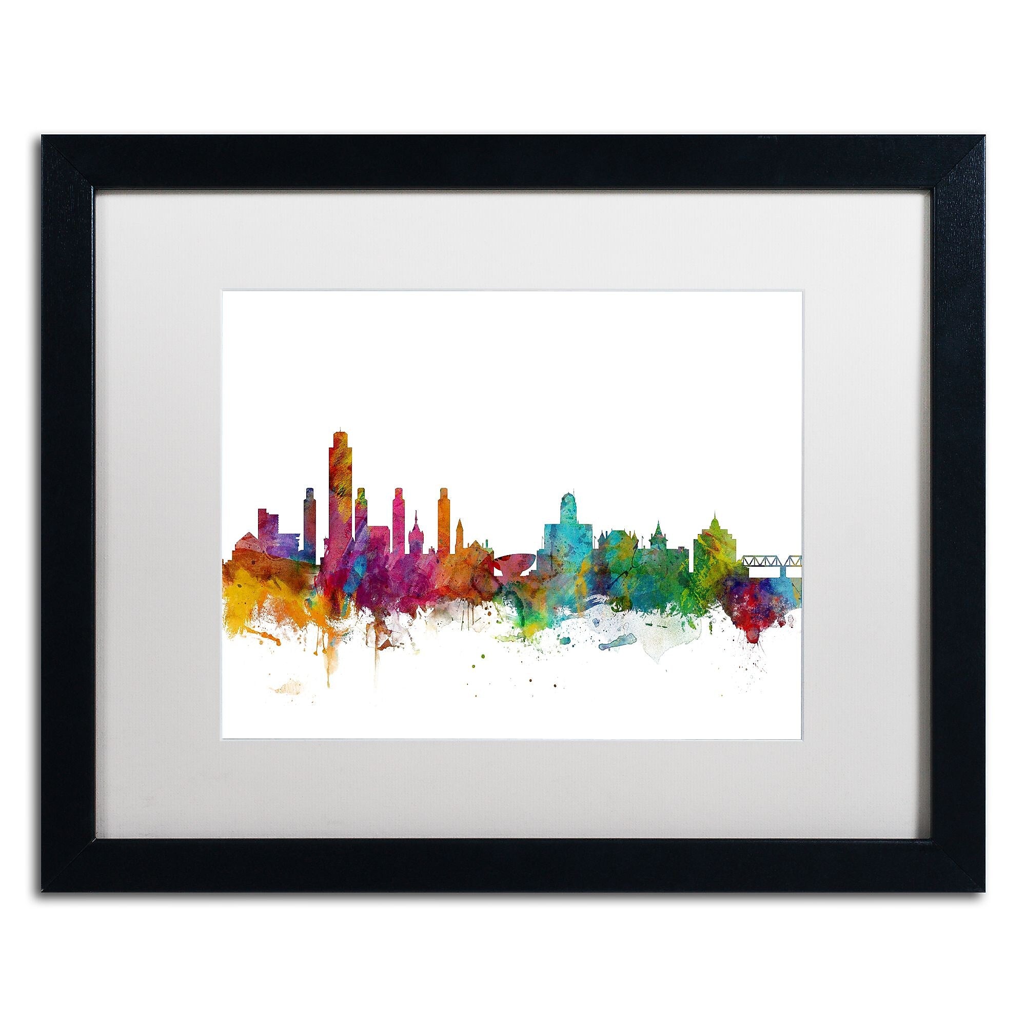 Trademark Fine Art ''Albany New York Skyline'' by Michael Tompsett 16" x 20"  Black Frame (MT0599-B1620MF)
