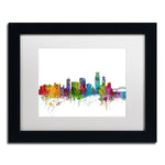 Trademark Fine Art ''Corpus Christie Texas Skyline'' by Michael Tompsett 11" x 14" White Matted Black Frame (MT0600-B1114MF)