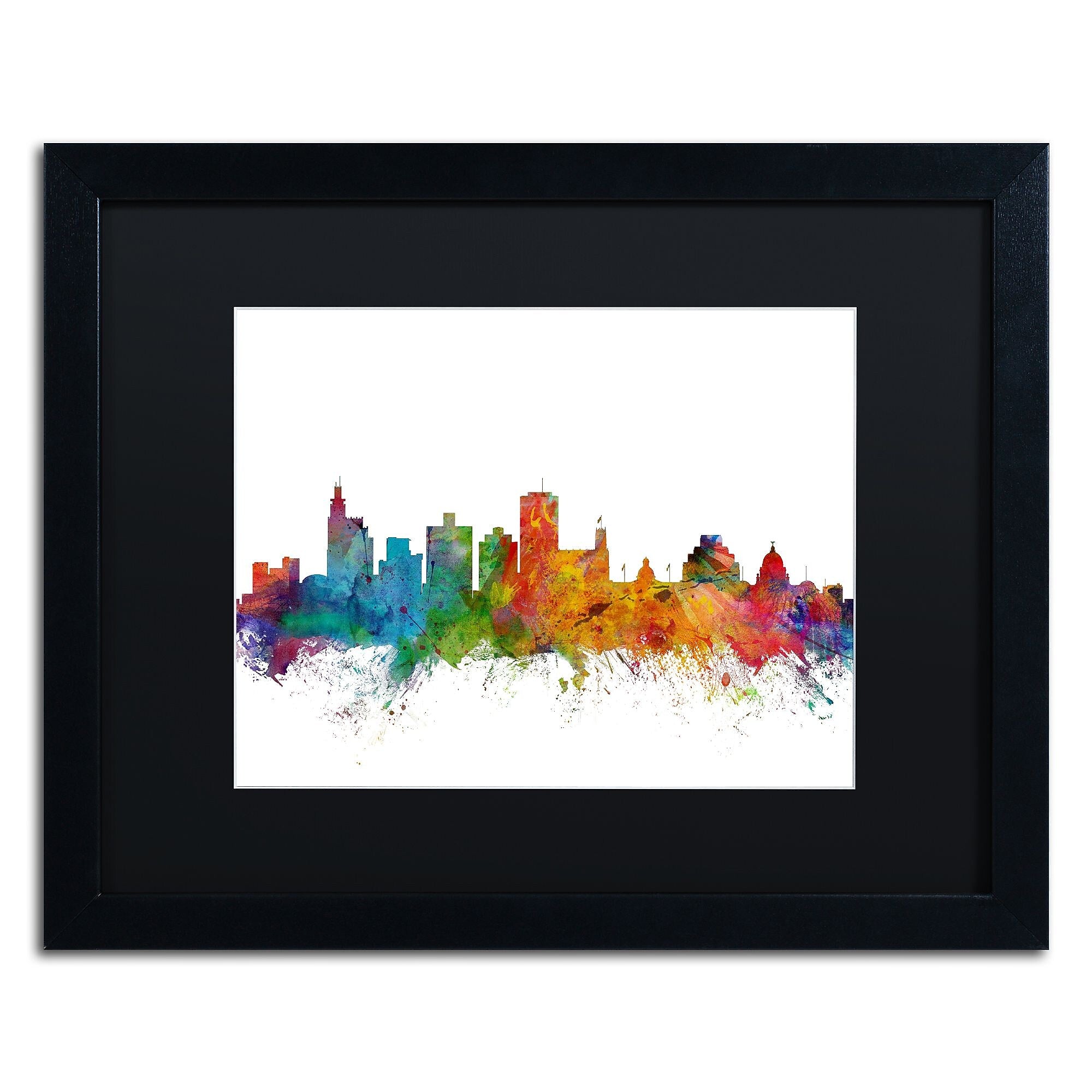 Trademark Fine Art ''Jackson Mississippi Skyline'' by Michael Tompsett 16" x 20" Black Frame (MT0601-B1620BMF)