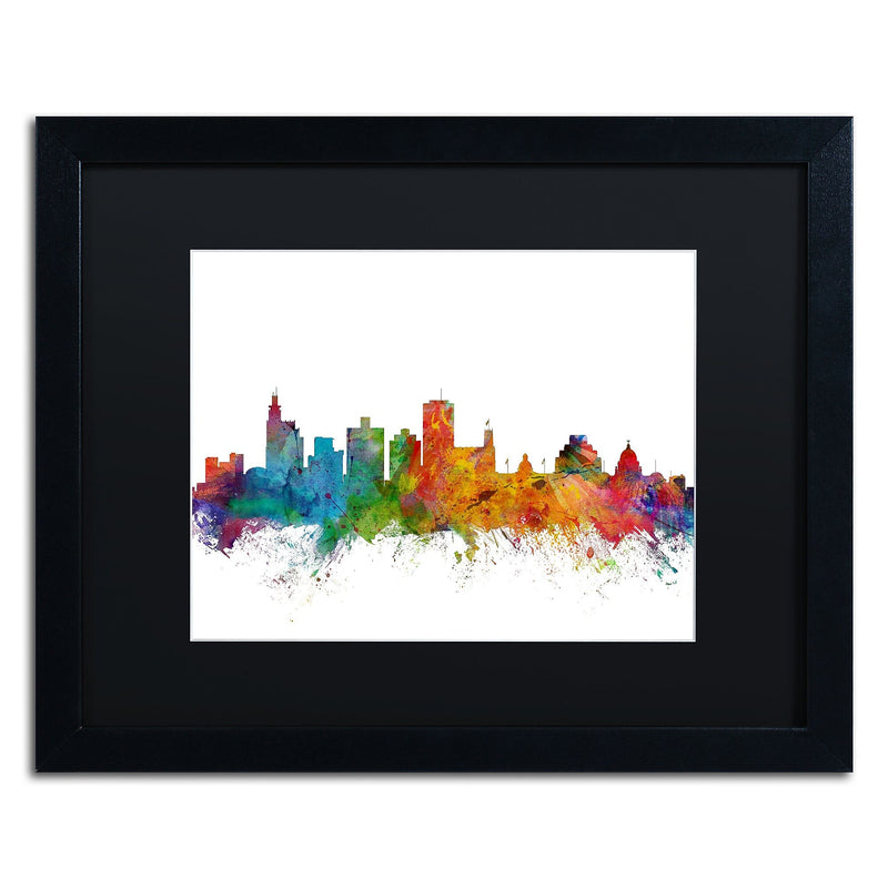 Trademark Fine Art ''Jackson Mississippi Skyline'' by Michael Tompsett 16" x 20" Black Frame (MT0601-B1620BMF)