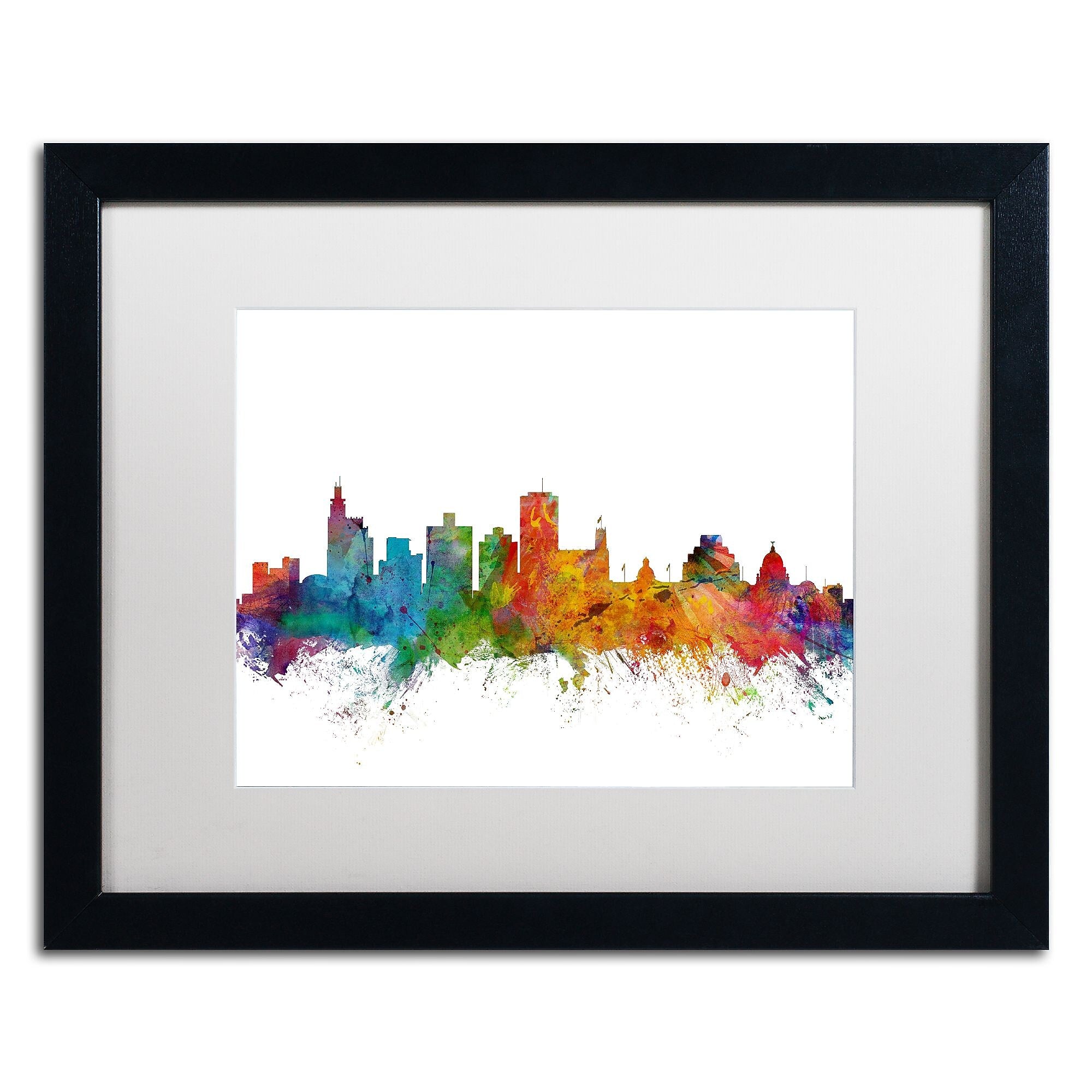 Trademark Fine Art ''Jackson Mississippi Skyline'' by Michael Tompsett 16" x 20" Black Frame (MT0601-B1620MF)