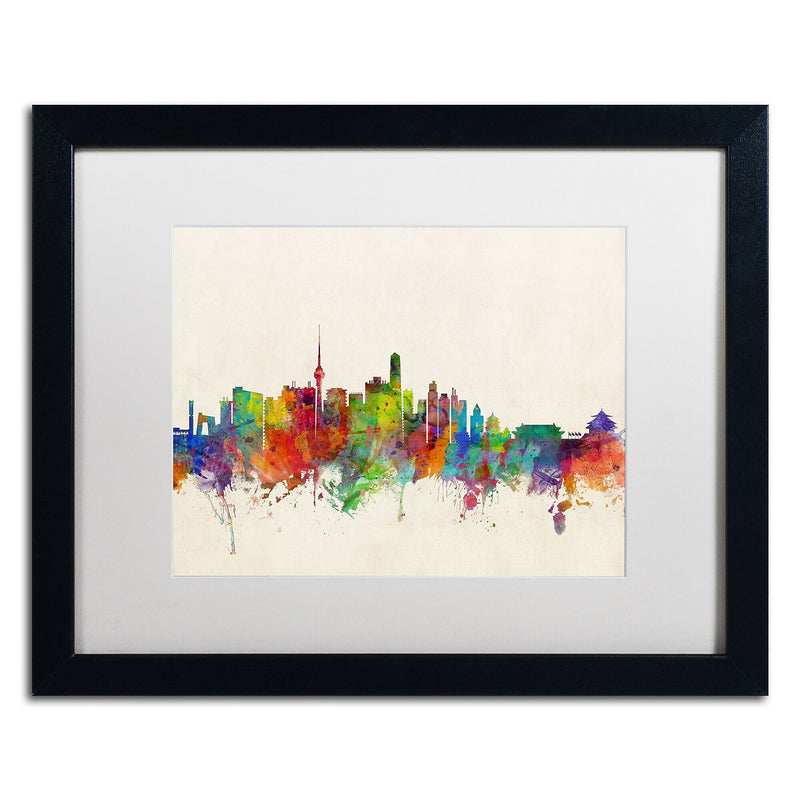 Trademark Fine Art ''Beijing China Skyline'' by Michael Tompsett 16" x 20" White Matted Black Frame (MT0608-B1620MF)