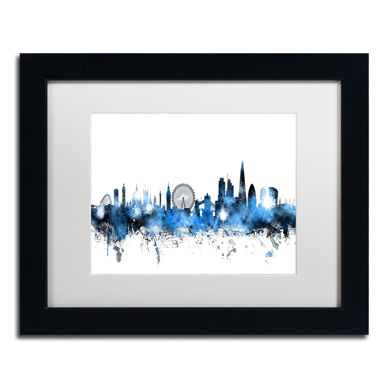 Trademark Fine Art ''London England Skyline'' by Michael Tompsett 11" x 14" White Matted Black Frame (MT0613-B1114MF)
