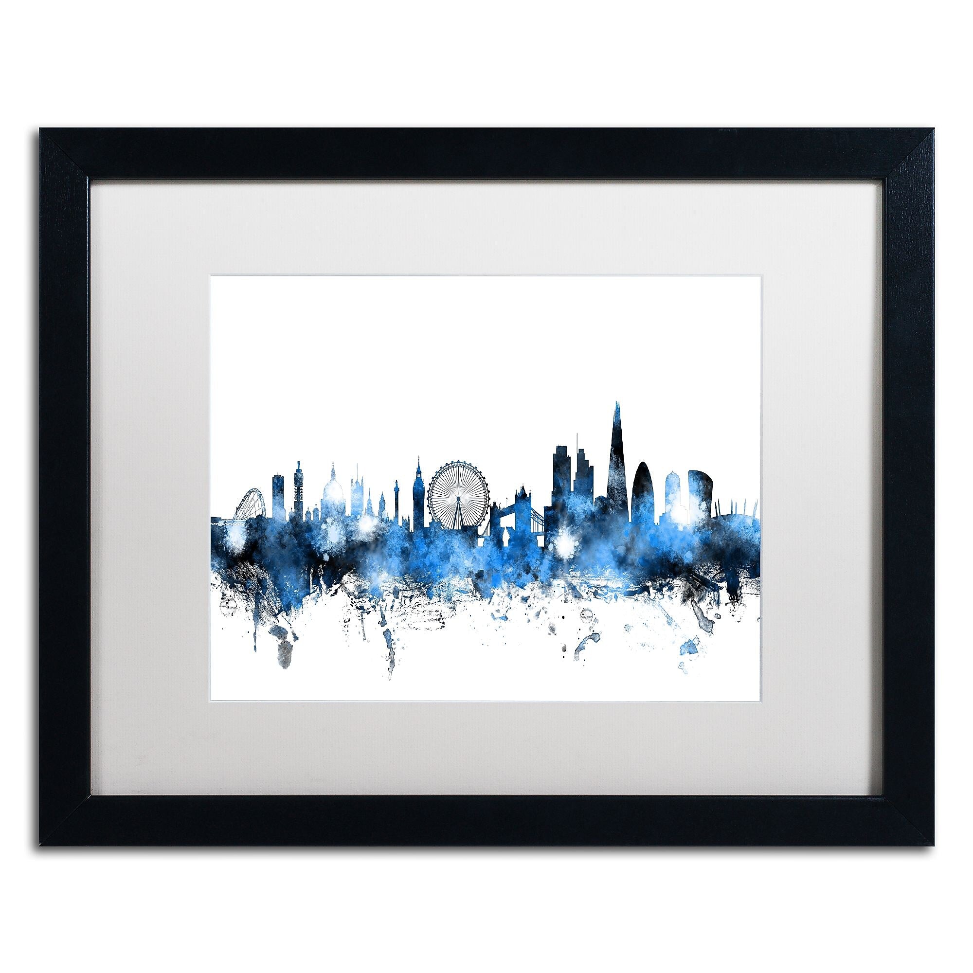Trademark Fine Art ''London England Skyline'' by Michael Tompsett 16" x 20" White Matted Black Frame (MT0613-B1620MF)
