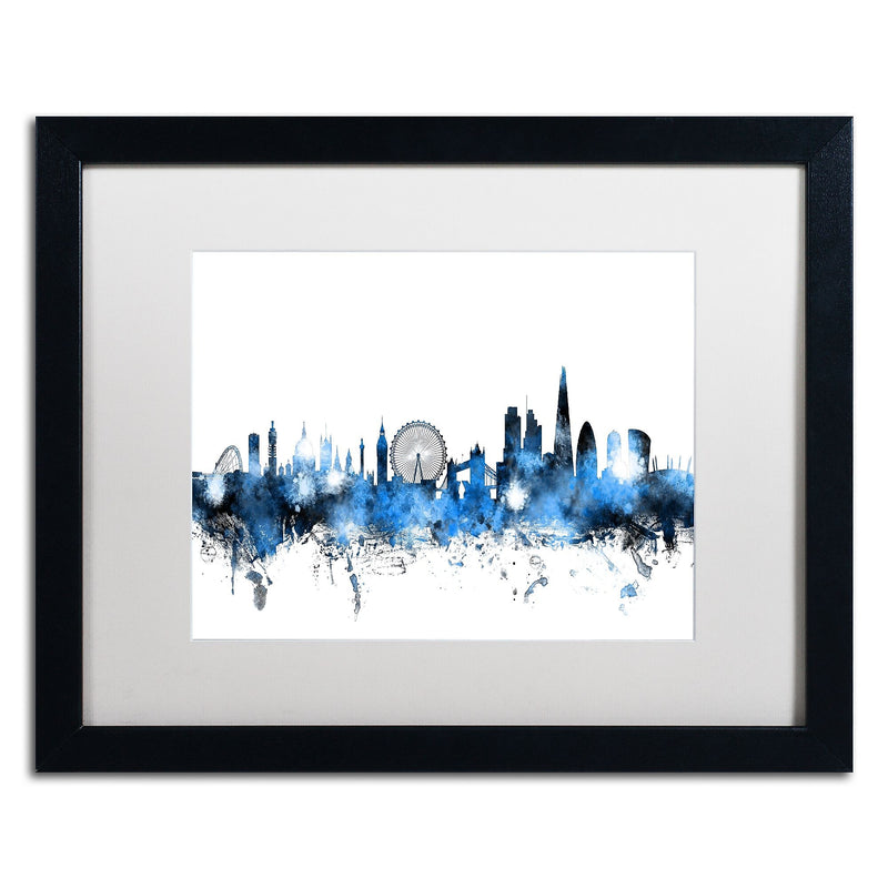 Trademark Fine Art ''London England Skyline'' by Michael Tompsett 16" x 20" White Matted Black Frame (MT0613-B1620MF)