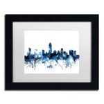 Trademark Fine Art ''Austin Texas Skyline II'' by Michael Tompsett 11" x 14" White Matted Black Frame (MT0614-B1114MF)