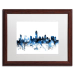 Trademark Fine Art ''Austin Texas Skyline II'' by Michael Tompsett 16" x 20" White Matted Wood Frame (MT0614-W1620MF)