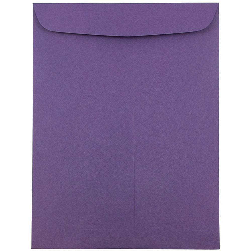 JAM Paper 9" x 12"" Open End Catalog Envelopes, Dark Purple, 10/Pack (51287430D)