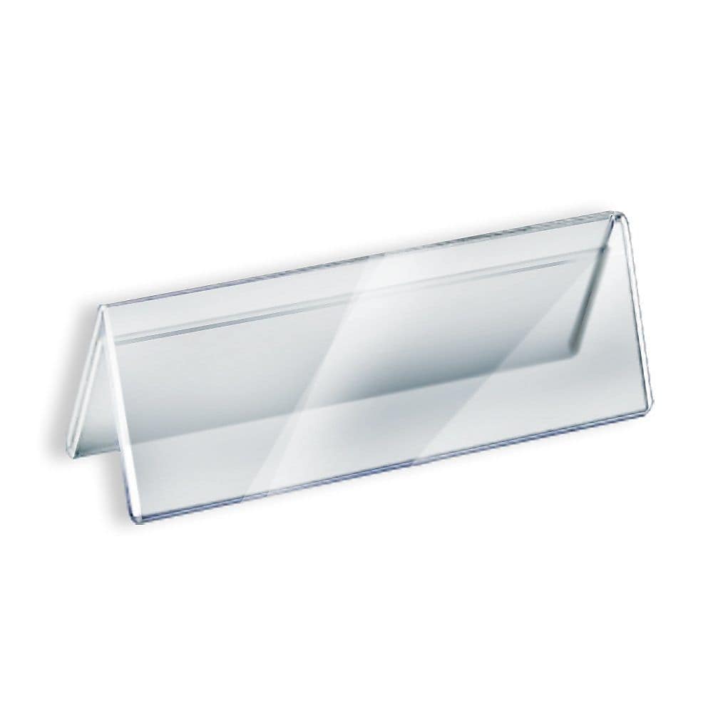 Azar Nameplate Holder, 11" x 3", Horizontal, Table Top, Clear, Acrylic, 10/Pack (192806)