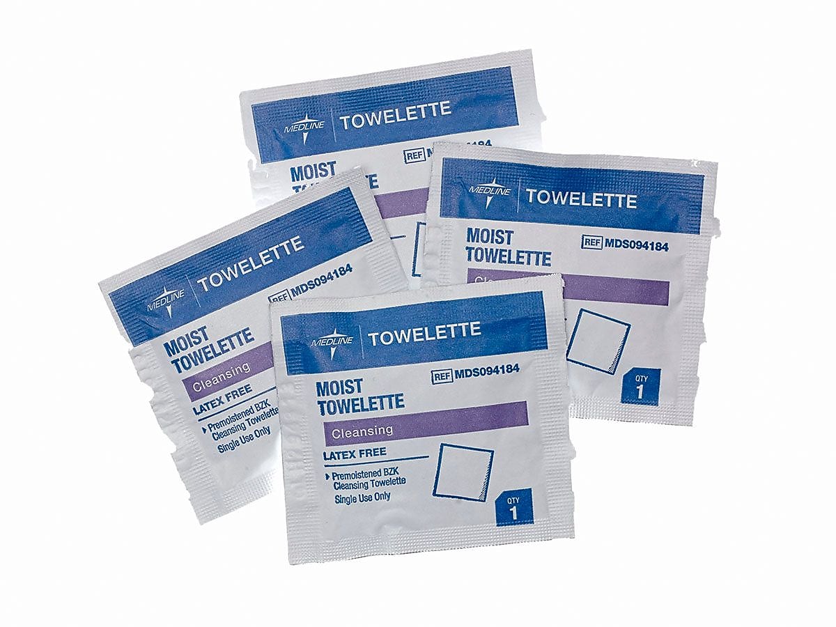 Medline Antiseptic Towelettes, 5" x 7" Size, 1000/Pack