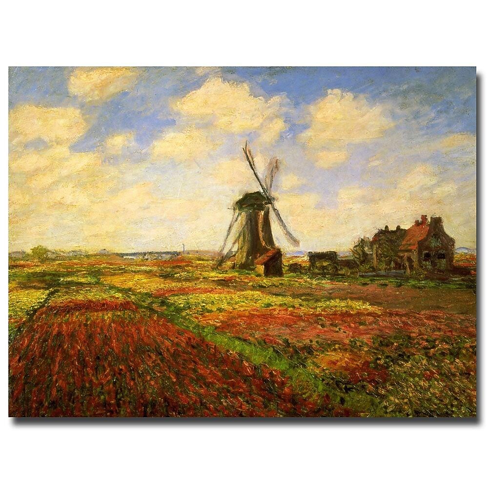 Trademark Global Claude Monet "Tulips in a field" Canvas Art, 18" x 24"