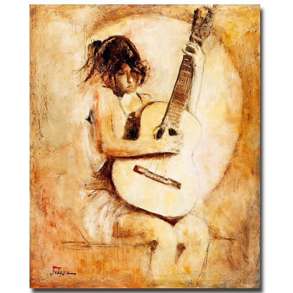 Trademark Global Joarez "Soft Guitar" Canvas Art, 19" x 14"