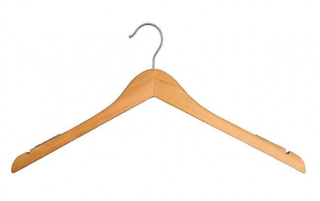 Nahanco 17" Wood Flat Top Hanger, Natural, 100/Carton (20017)
