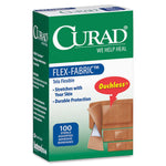 Curad Flex-Fabric Bandages, 100/BX, Tan, Fabric