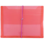 JAM Paper Standard Plastic Document File, Letter, Red (218E25RE)