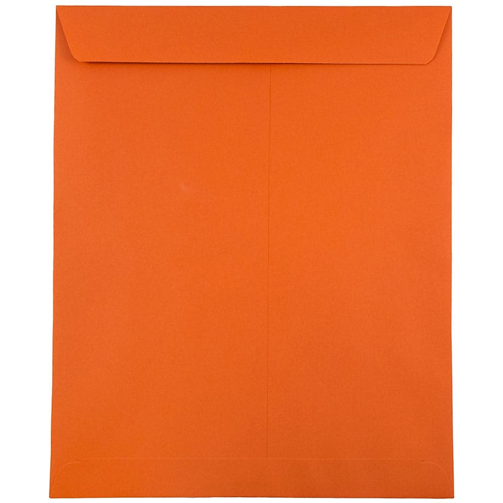 JAM Paper 10" x 13" Open End Catalog Colored Envelopes, Orange Recycled, 10/Pack (87766B)
