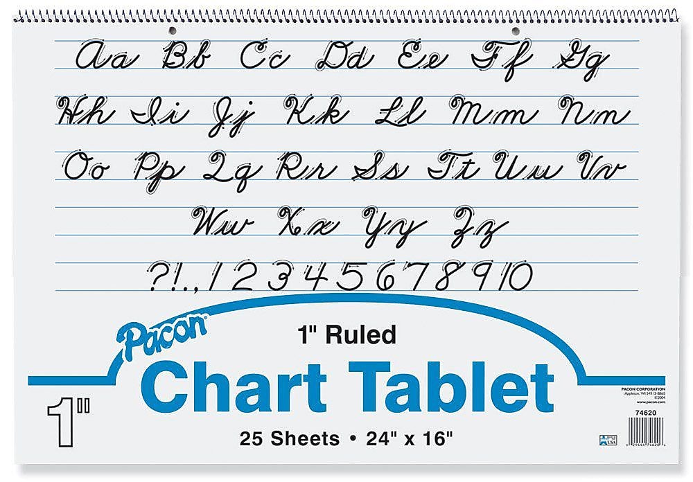 Pacon® Chart Tablets Writing Paper 24" x 16", 1" Ruled, 25 Sheets/Pk