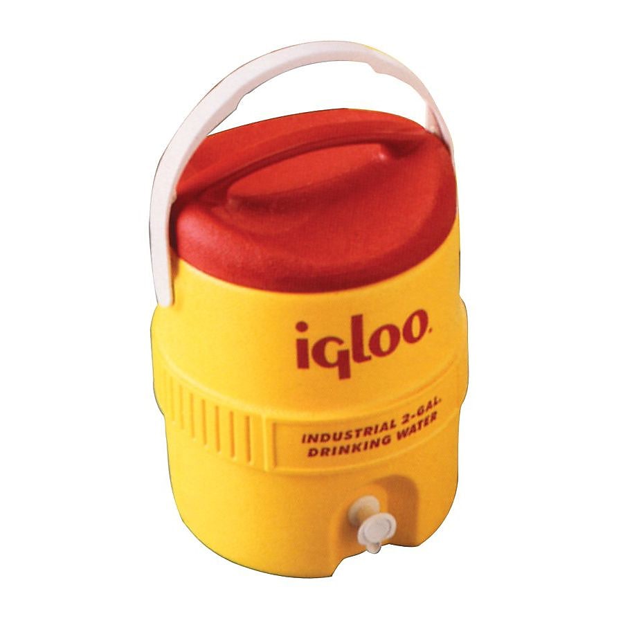 Igloo Poly Beverage Cooler with Spigot, Yellow/Red (385-421)