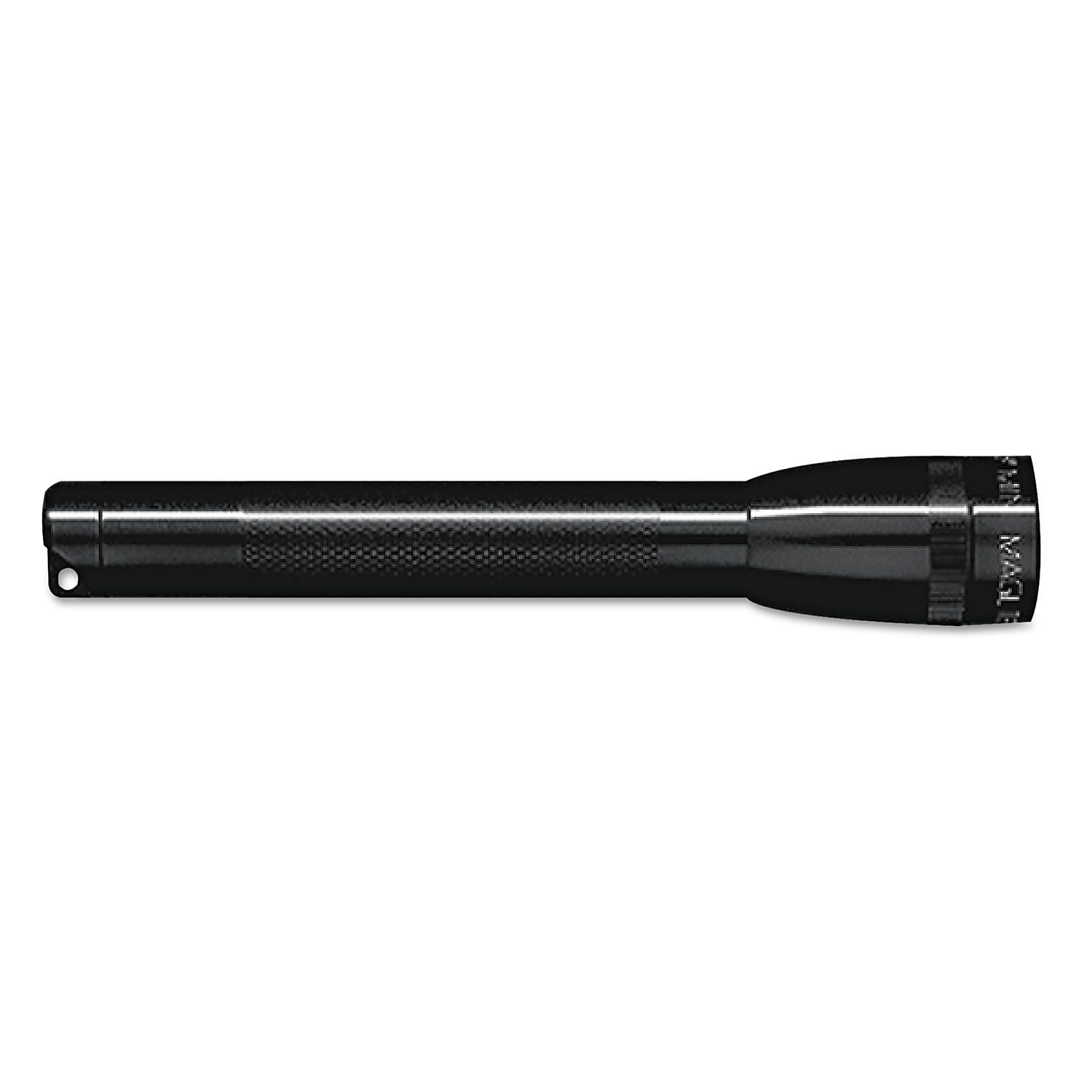 Mini MAG-Lite® Aluminum Flashlight, Incandescent, 2 3VDC AA Alkaline, Black