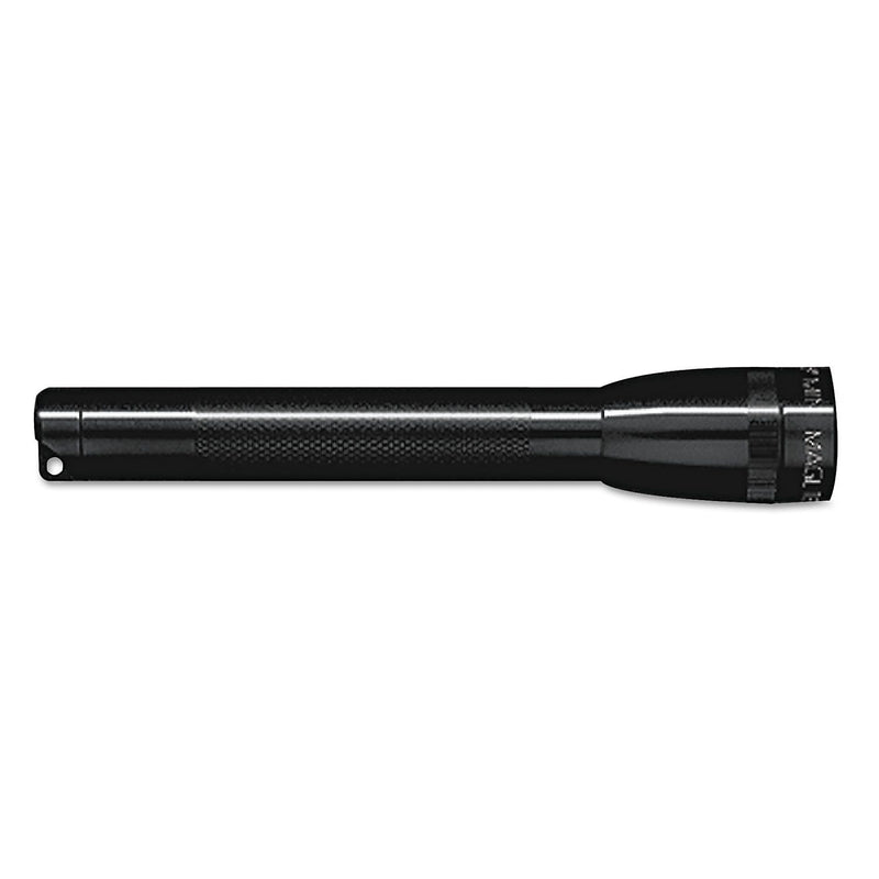Mini MAG-Lite® Aluminum Flashlight, Incandescent, 2 3VDC AA Alkaline, Black