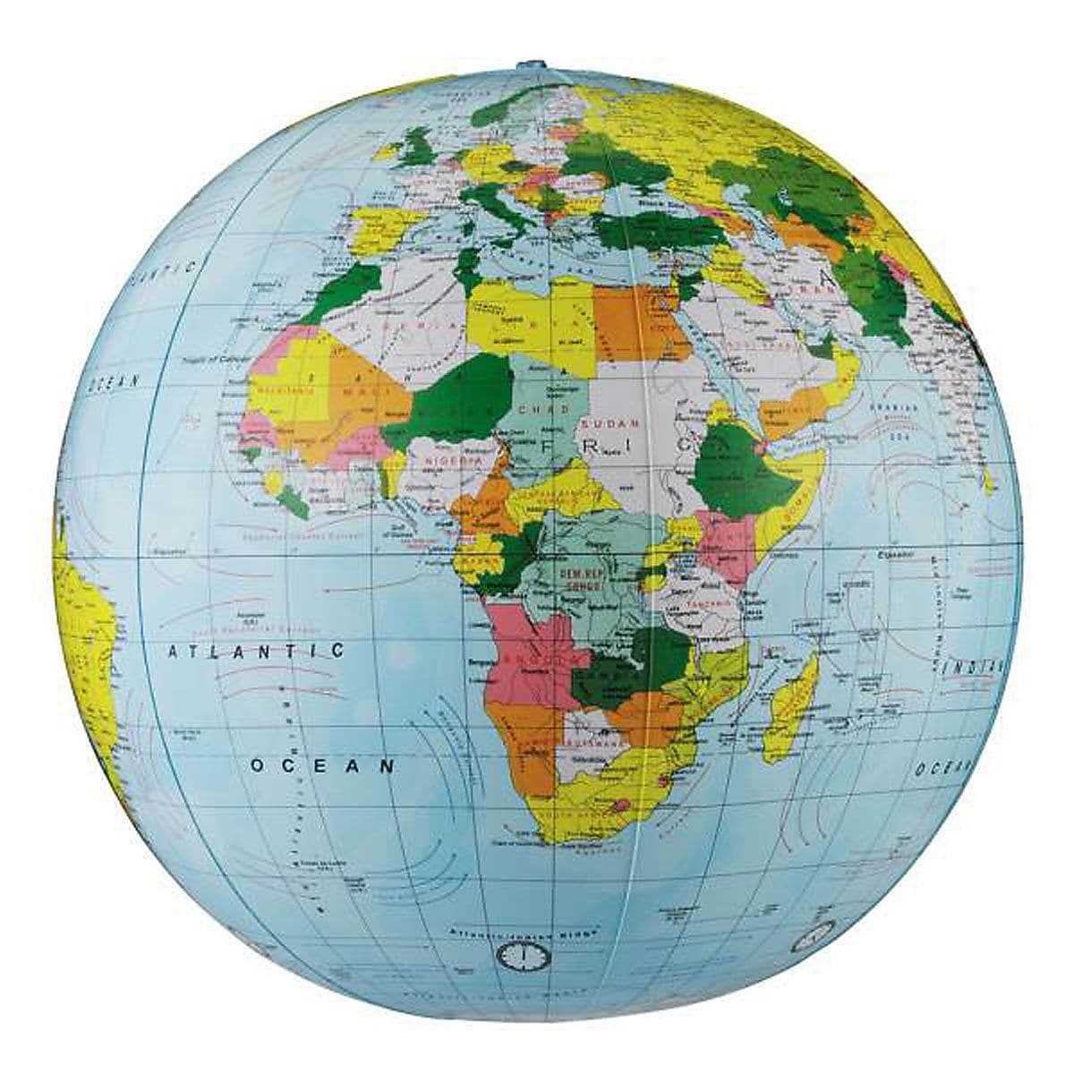 Replogle Globe Political Inflate-A-Globe, Light Blue, 16", 2/Bundle