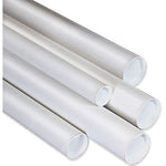 3" x 26" - White Mailing Tubes with Cap, 24/Case