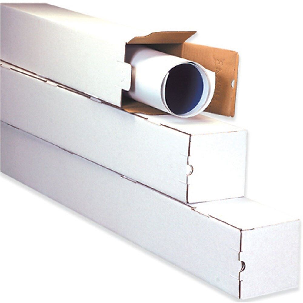 3 x 25 Corrugated Standard Mailing Tube, White, 25/Bundle (M3325)