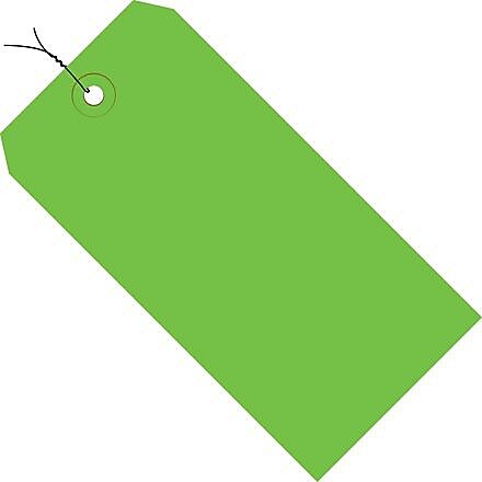 4 3/4" x 2 3/8" - Staples Green 13 Pt. Shipping Tag - Pre-Wired, 1000/Pack