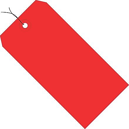 4 3/4" x 2 3/8" - Staples Red 13 Pt. Shipping Tag - Pre-Wired, 1000/Pack
