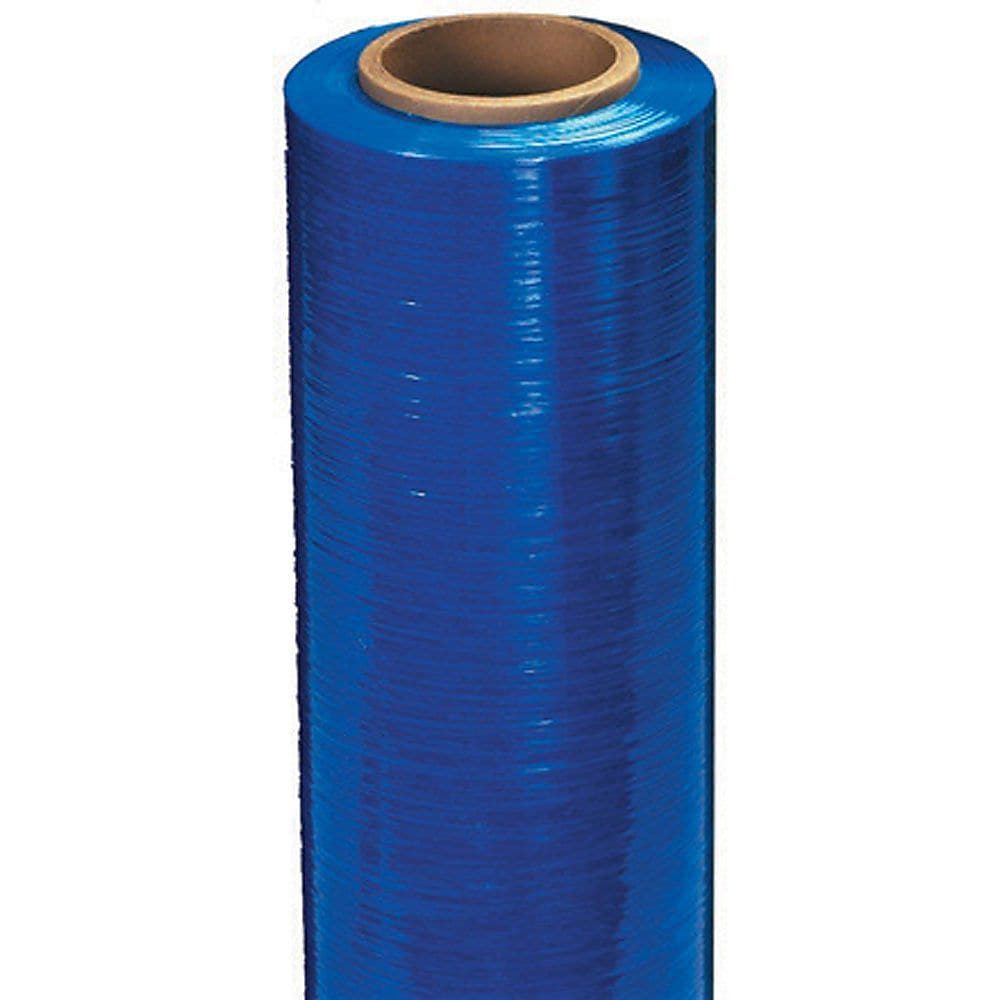 Staples 18" x 80 Gauge x 1500' Blue Cast Hand Stretch Film, 4/Case