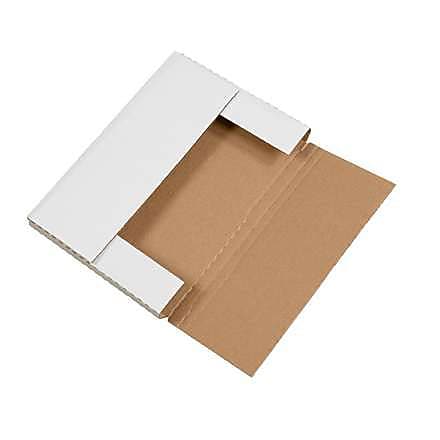 12 1/8" x 9 1/8" x 1" - White Easy-Fold Mailer, 50/Bundle