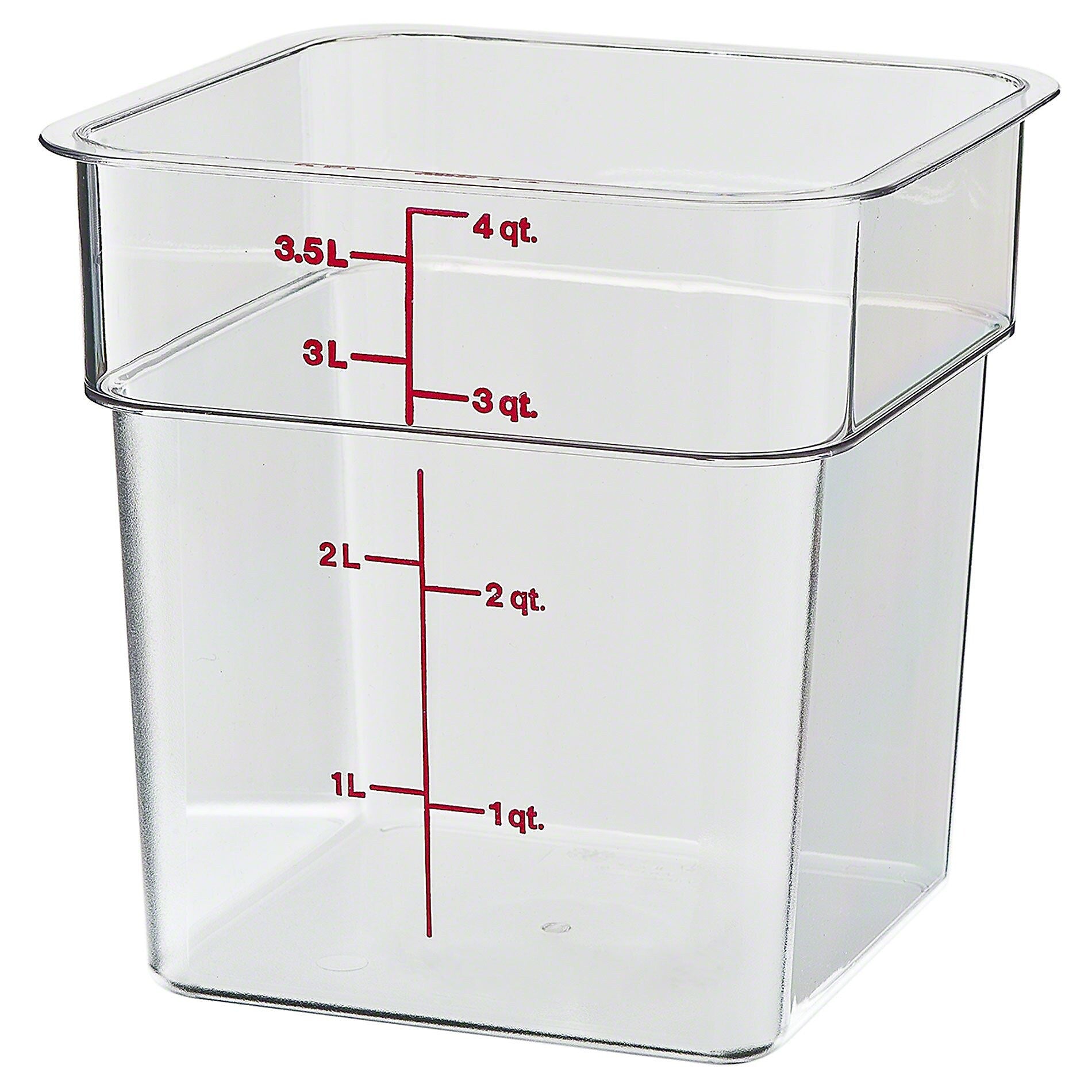 Cambro 4SFSCW135, 4 qt Polycarbonate Food Storage Container - Camwear CamSquare
