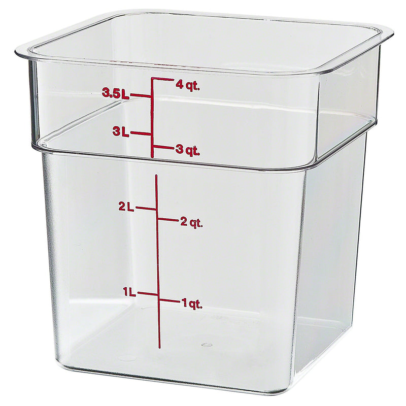 Cambro 4SFSCW135, 4 qt Polycarbonate Food Storage Container - Camwear CamSquare