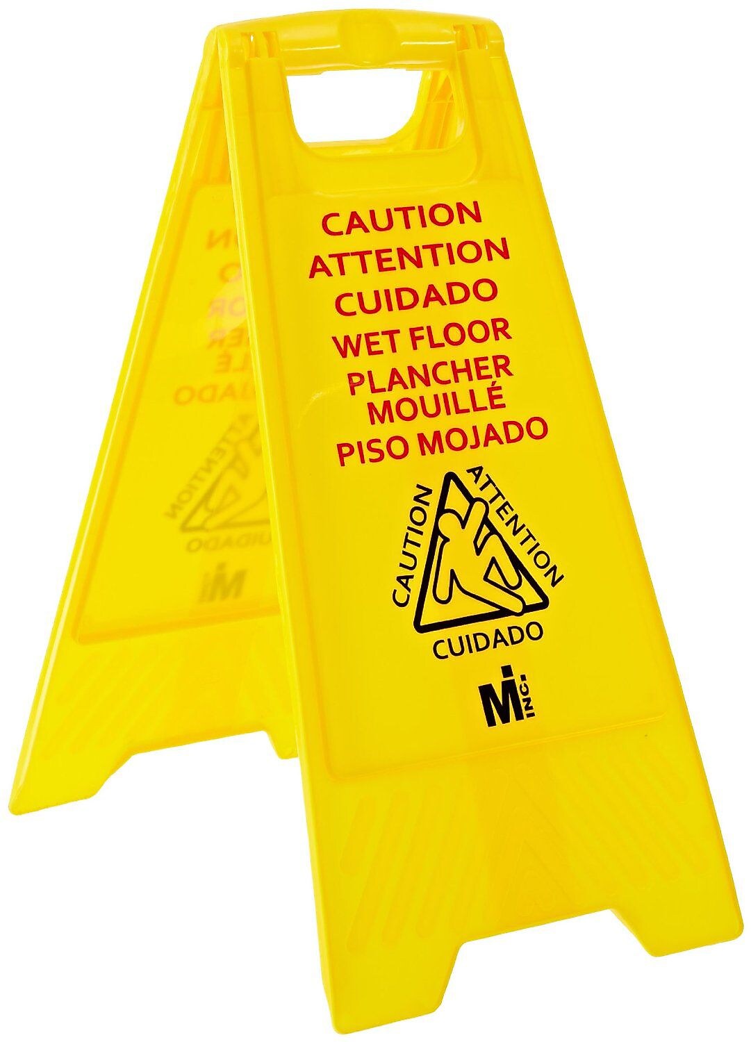 Mutual Industries "Caution Wet Floor" Industrial Floor Sign, Yellow