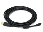 Monoprice 15' USB 2.0 Male to Male Data Transfer Cable with Ferrite Core, Black