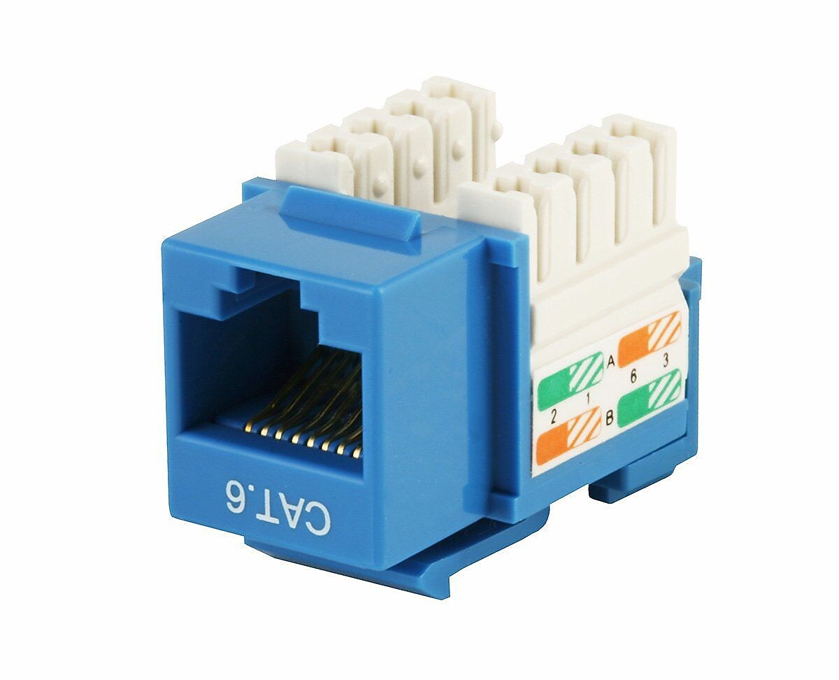 Monoprice® Cat6 Punch Down Keystone Jack, Blue