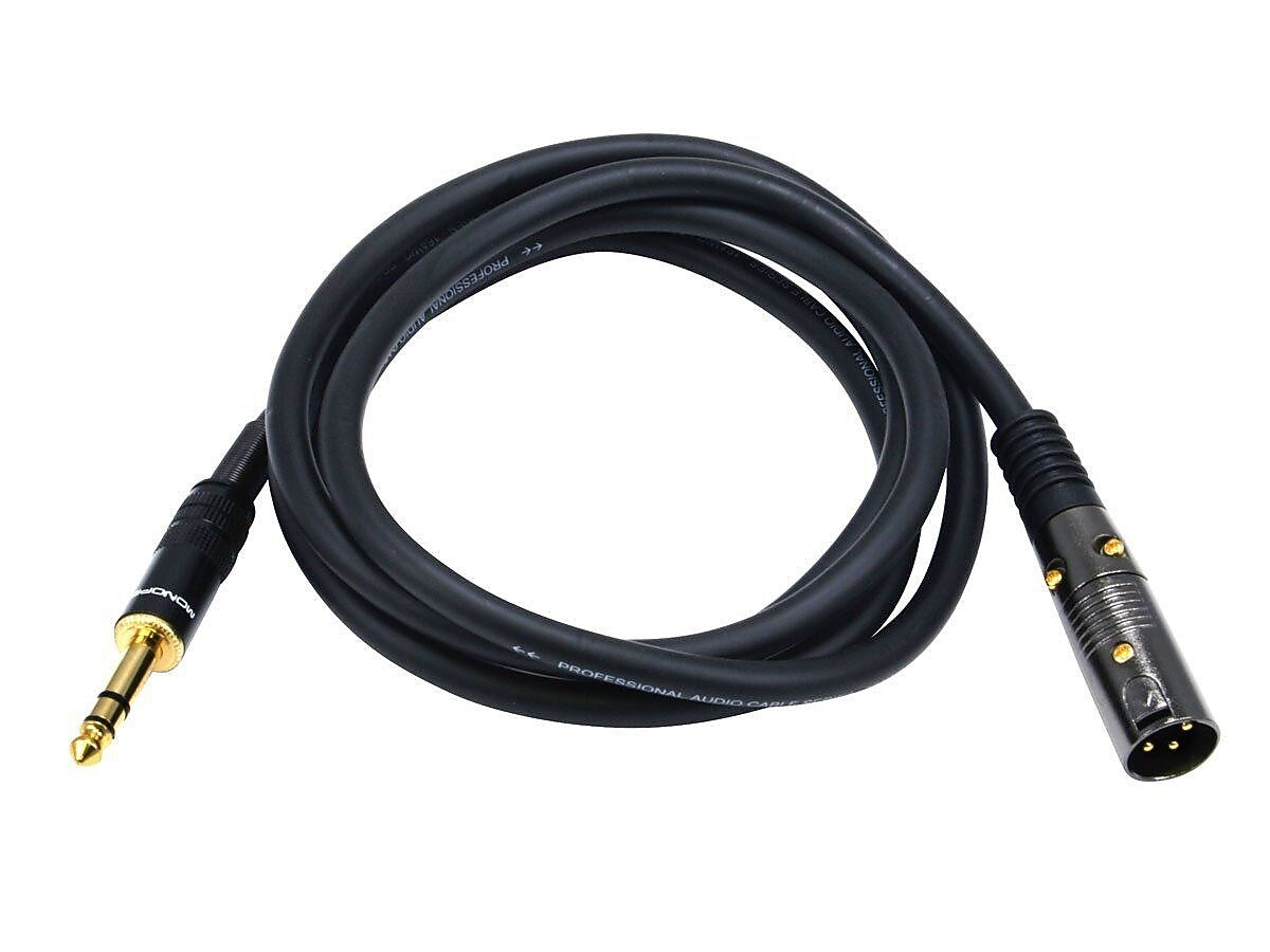 Monoprice® Premier Series 6' 16AWG XLR Male to 1/4" TRS Male Audio Cable, Black