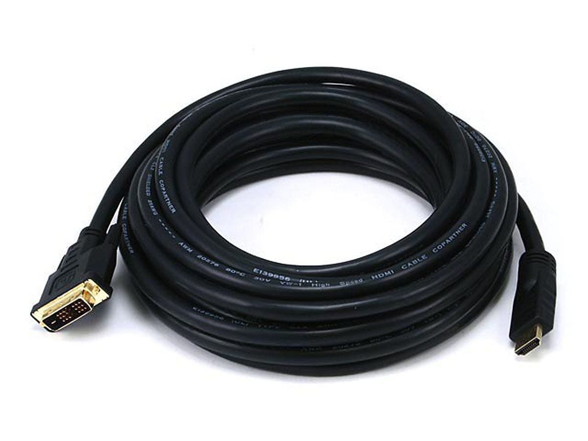 Monoprice® 25' CL2 HDMI to DVI 26AWG Adapter Cable, Black