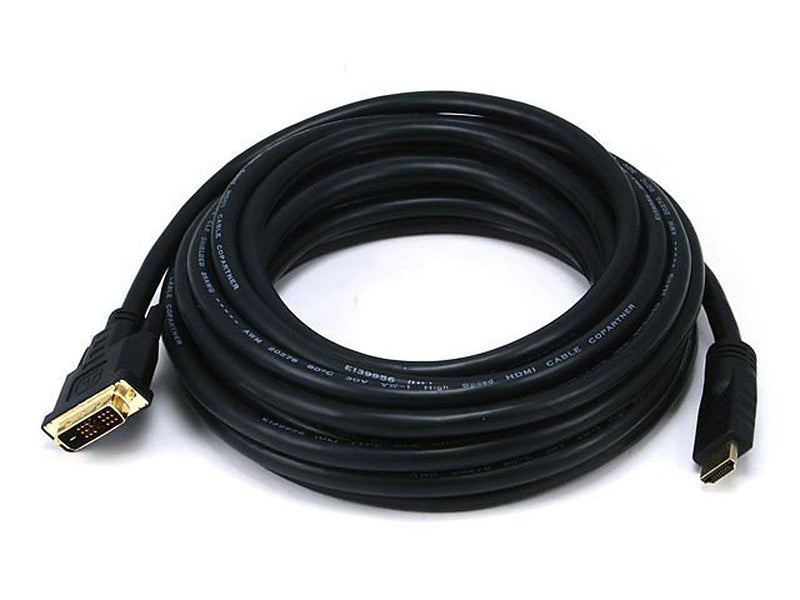 Monoprice® 25' CL2 HDMI to DVI 26AWG Adapter Cable, Black