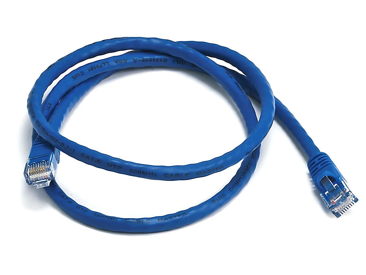 Monoprice 3' 24 AWG CAT-6 UTP Ethernet Network Cable, Blue