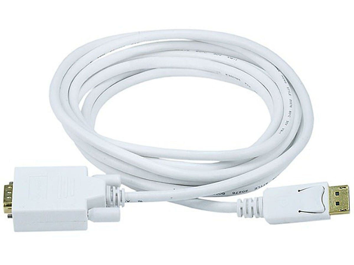 Monoprice® 10' DisplayPort Male to VGA Male 28AWG Cable, White