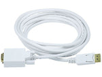 Monoprice® 10' DisplayPort Male to VGA Male 28AWG Cable, White