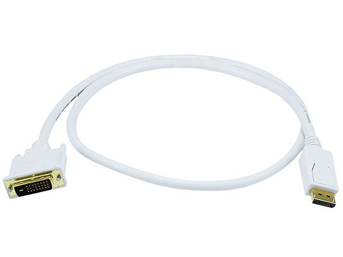 Monoprice® 3' DisplayPort Male to DVI Male 28AWG Cable, White