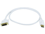 Monoprice® 3' DisplayPort Male to DVI Male 28AWG Cable, White