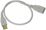 Monoprice 18" USB 2.0 Male to Female 28/24 AWG Extension Cable, White