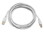 Monoprice® 10' Gold Plated USB 2.0 A Male to B Male 28/24AWG Cable, White