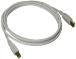 Monoprice® 6' Gold Plated USB 2.0 A Male to B Male 28/24AWG Cable, White