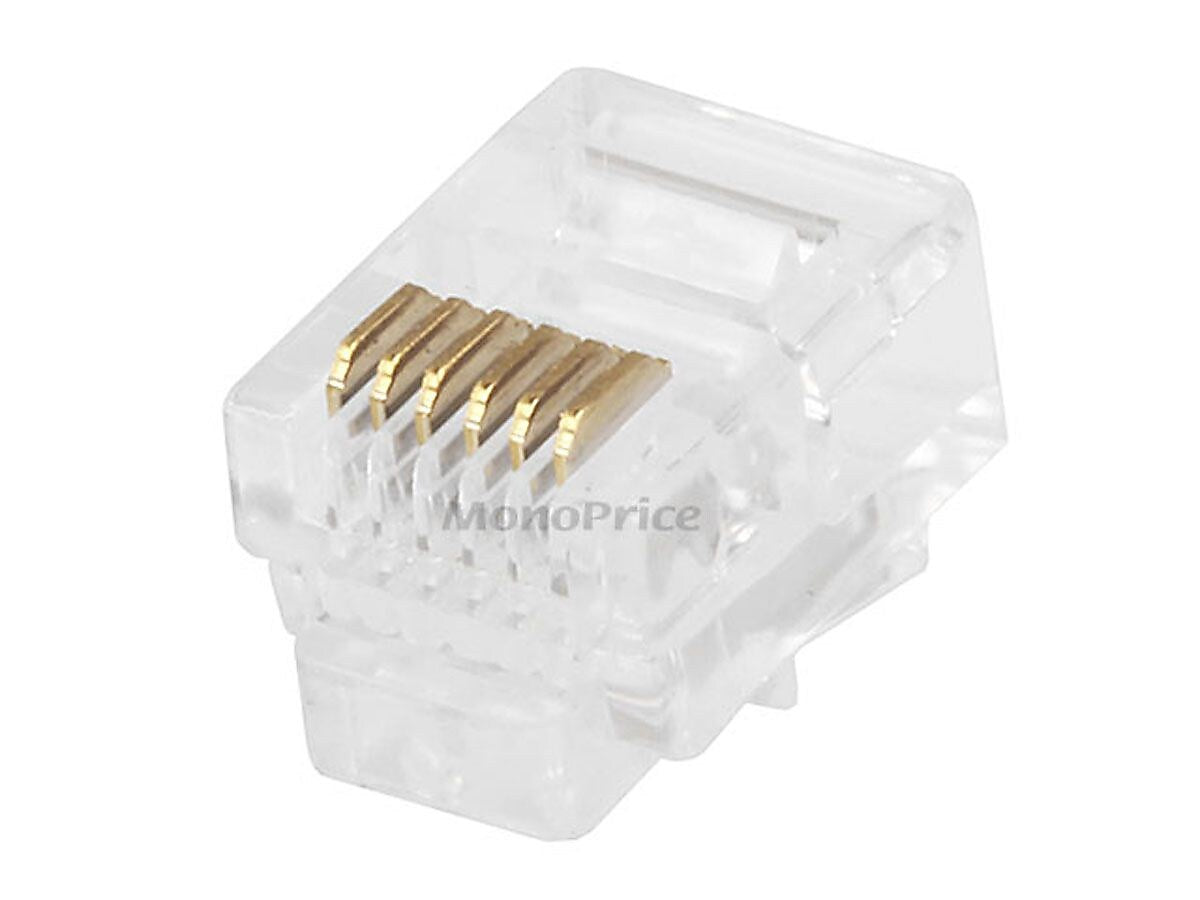 Monoprice® RJ-12 6P6C Plug Round Solid Connector