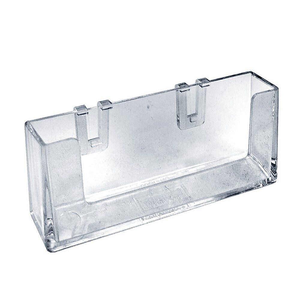 Azar Card Holder, 3.875" x 1.25", Horizontal, Wall Mounted, Clear, Plastic, 10/Pack (252365)