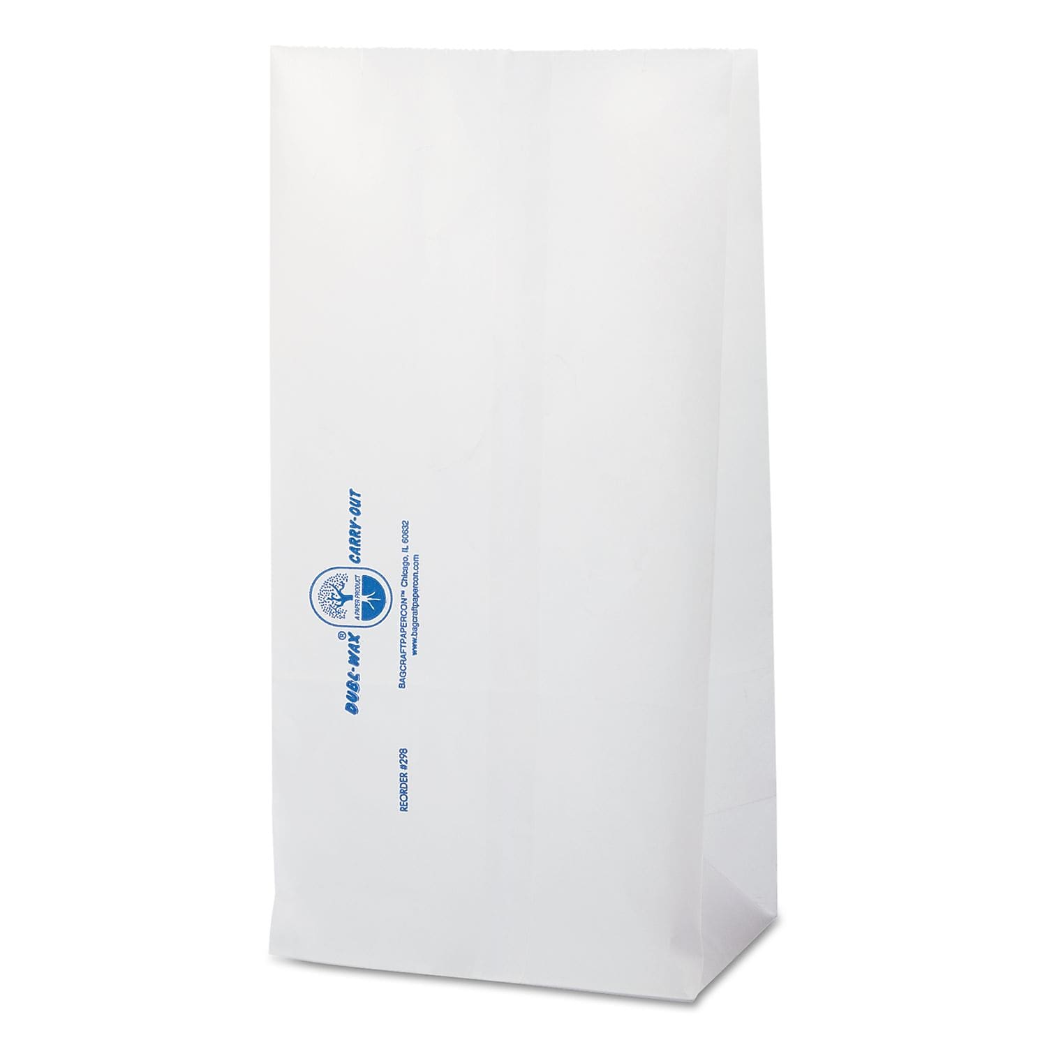 Bagcraft Papercon® Dubl Wax Grease-Resistant Bakery Bags, 6 1/8 X 4 X 12 3/8, White, 1000/carton